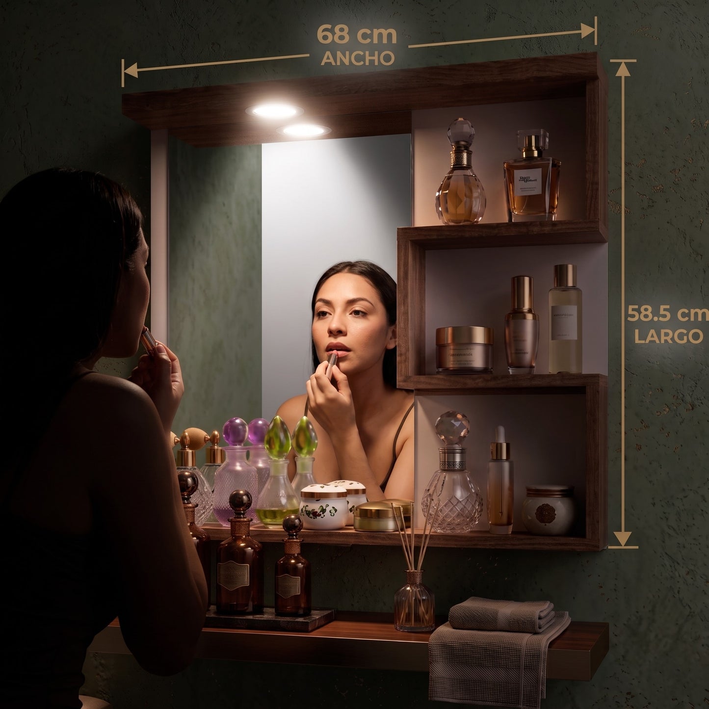 Espejo LED Multiambiente — 68x58,5 cm
